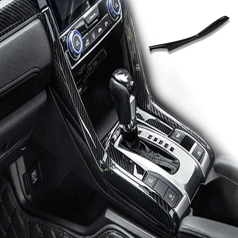 

6 Pcs Car Interior: 3Pcs Gear Box Console Panel Frame Cover Trim & 3Pcs Front Center Control Dashboard Stripe Cover Trim