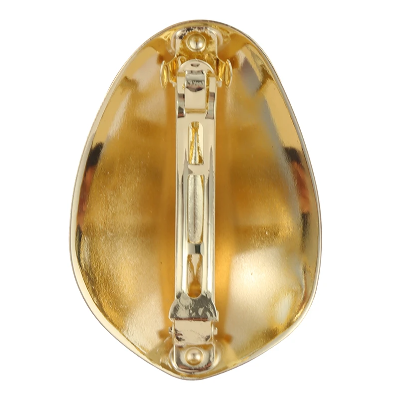 

2021 Design Geometric Glossy Gold Silver Color Metal Eggshell Hairgrips Barrettes For Women Girls Party Hairwear