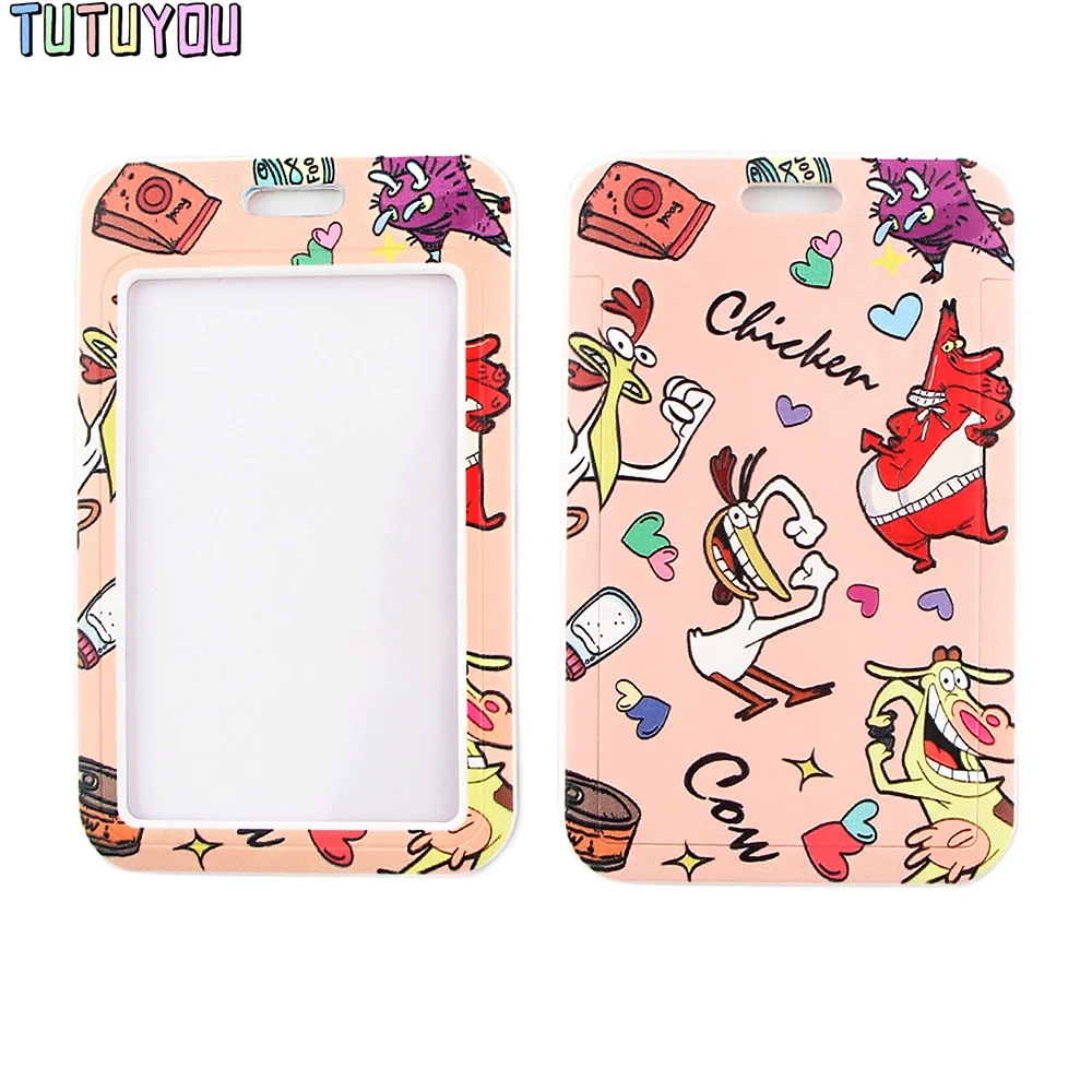 

1 шт. PC2432 розовый курица крупного рогатого скота мультфильм держатель для карт карман для удостоверения личности-автобус держатель для карт...