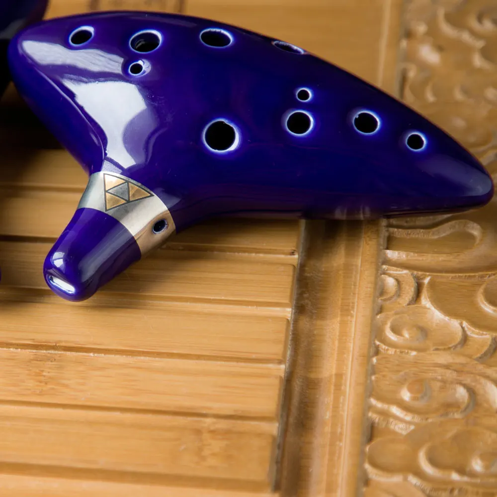 Ocarina 12 отверстий керамический альт C Legend of Zelda флейта окарина синий Вдохновленный времени музыкальный инструмент для начинающих