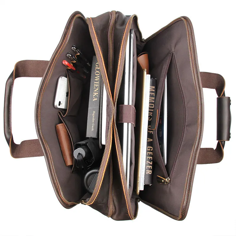 Многофункциональный кожаный портфель MAHEU для мужчин брендовая роскошная