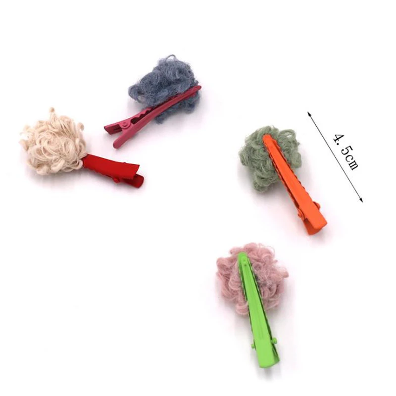 

New Arrival Children Plush Balls Hair Clips Girls Creative Hairpins Barrettes Candy Color Furry Hair Accessories Kids Headdress