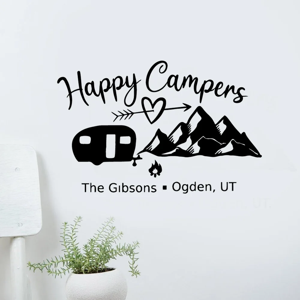 Diy счастливые Кемперы Наклейка на стену домашний декор для домашнего декора