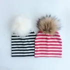 Детская шапка на весну и зиму, шапка для детей, для маленьких мальчиков и девочек, реквизит для фотосъемки новорожденных, шапка из искусственного меха, Шапка-бини с помпонами