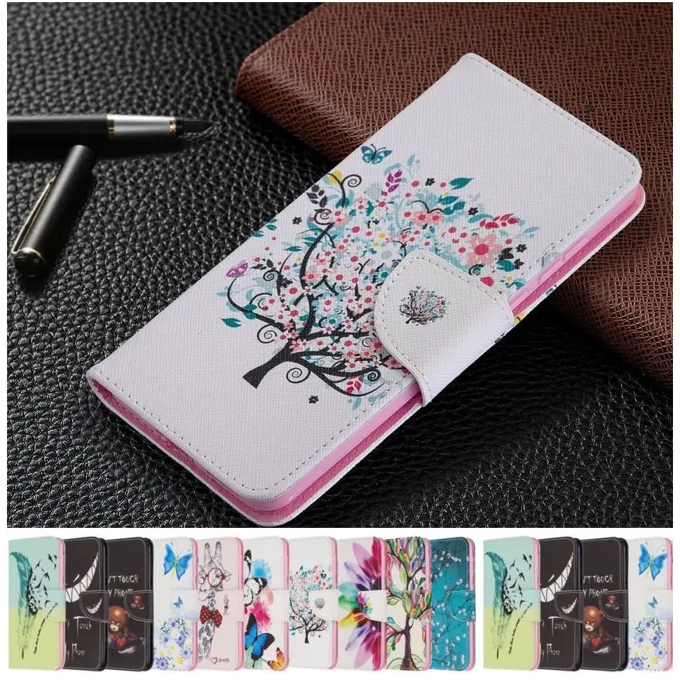 

Life Tree Bear Kids Phone Case For Huawei Y5 2018 Y6 Pro 2017 Y9 Prime 2019 Y7 P P30 Lite Pro Flip Leather Wallet P07G