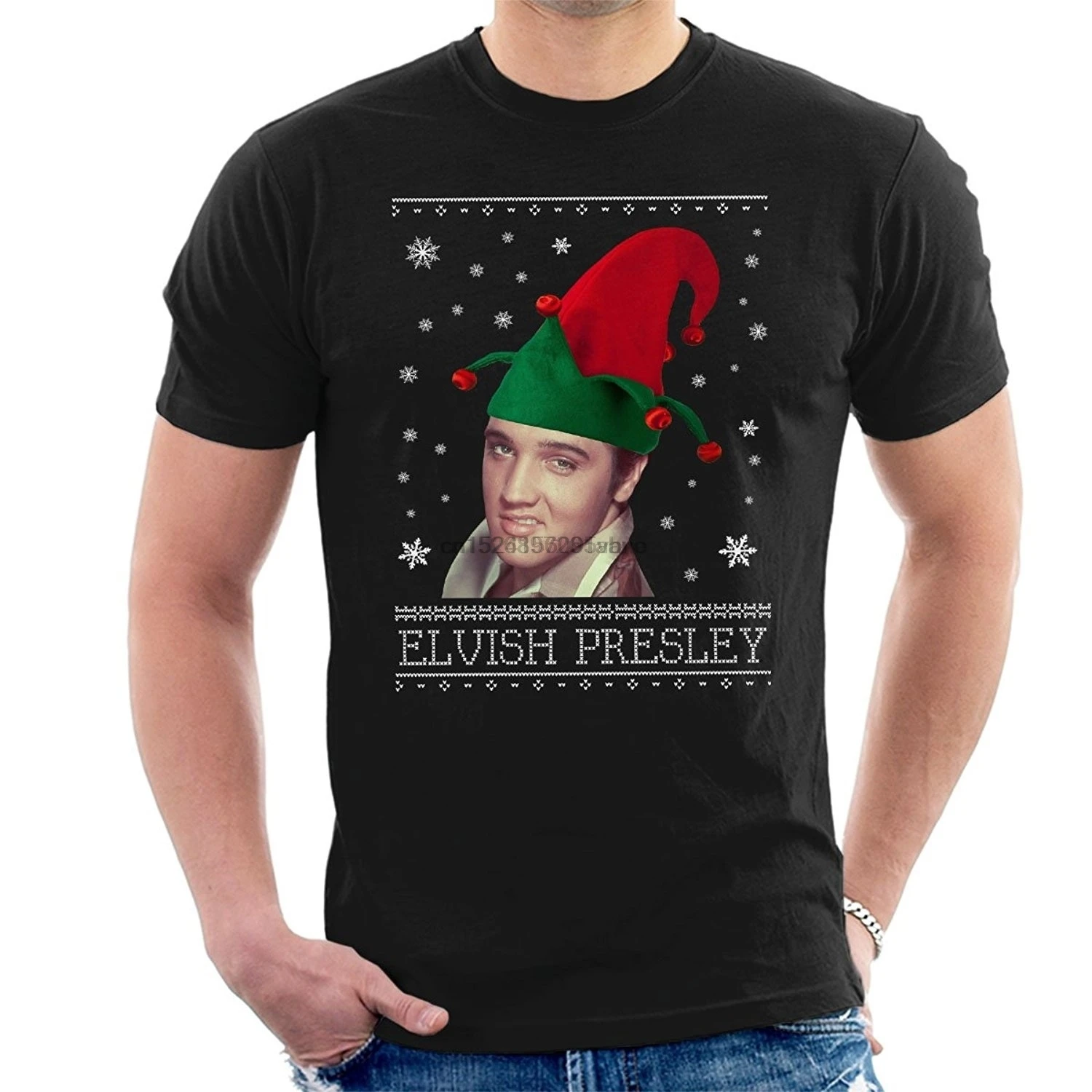 Men Fashion Summer T shirts Elvis Presley Christmas Cotton Shirt Punk shirt| |