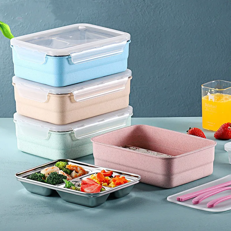 Ланч-бокс для детей из нержавеющей стали серый набор сумок Bento box герметичный японский стиль Термосумка для контейнеров с едой контейнер для еды хранения