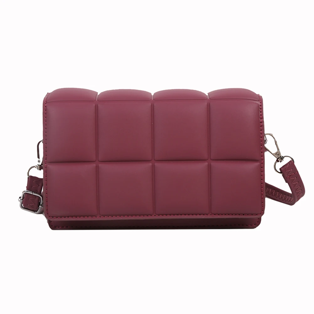 

Women PU Leather Messenger Bag Retro Pure Color Flip Ladies Casual Shoulder Bag 3D Cube Purse Phone Crossbody Handbag
