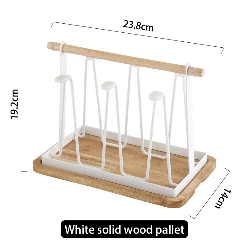 

Hand-held Ironwork Hanging Upside Down Asphalt Cup Holder Japanese Style Creative Living Room Kitchen Holder Storage with Tray