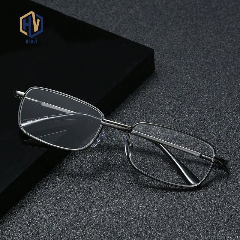 

Crystal Reading Glasses Male Spring leg Metal Rectangle Frame Reading Glasses Anti-UV High Quality Siamese Eyeglasses Unisex