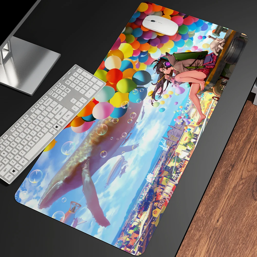 

XXL Oversized Super Cute Beautiful Landscape Pattern Mouse Pad Desk Pad Anime Pad Mouse HD Print Computer Gamer Locking Edge