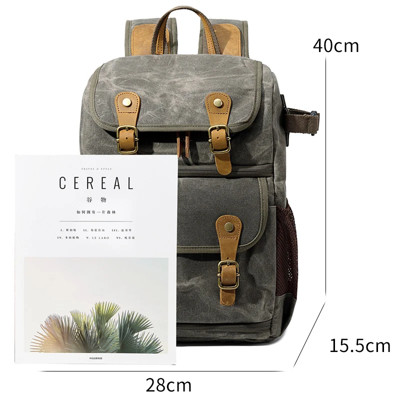 careell c280 waterproof batik canvas leather retro camera backpack casual traval bags for canon nikon sony tripod dslr free global shipping
