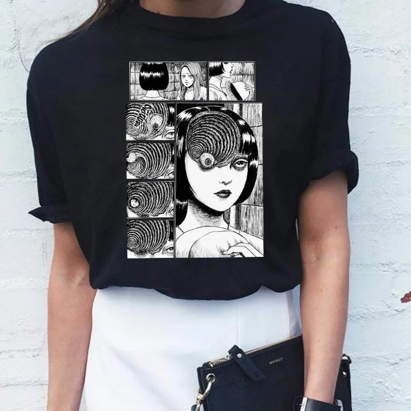 Модный бренд Fujiang ужасные комиксы футболки с принтом женские круглым вырезом и