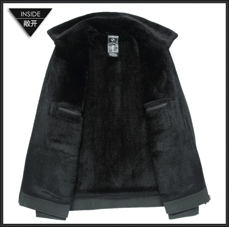 

Men Mens Clothing Genuine Suede Real Coats Middle-aged One Men's Fur Winter Short Daddy Casual Leather Jacket