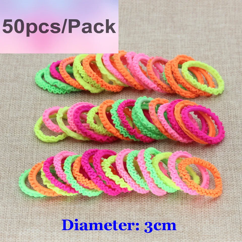 TS304 Colorful Нейлоновые резинки ярких цветов для девочек 2 см 3 см, Детские Безопасные эластичные резинки для волос, держатель для конского хвоста, Детские аксессуары для волос, резинки для волос - Цвет: TS304 Colorful