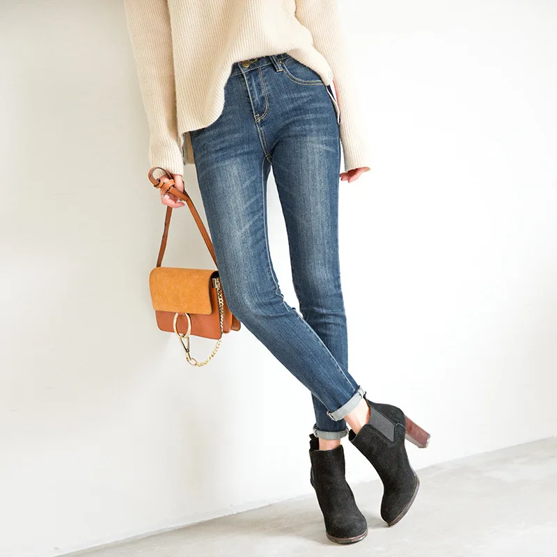 

2020 New Women's Large Size Jeans Women's Trousers Spring and Autumn High Waist Casual Retro Slim Pencil Pants Ankle Pants