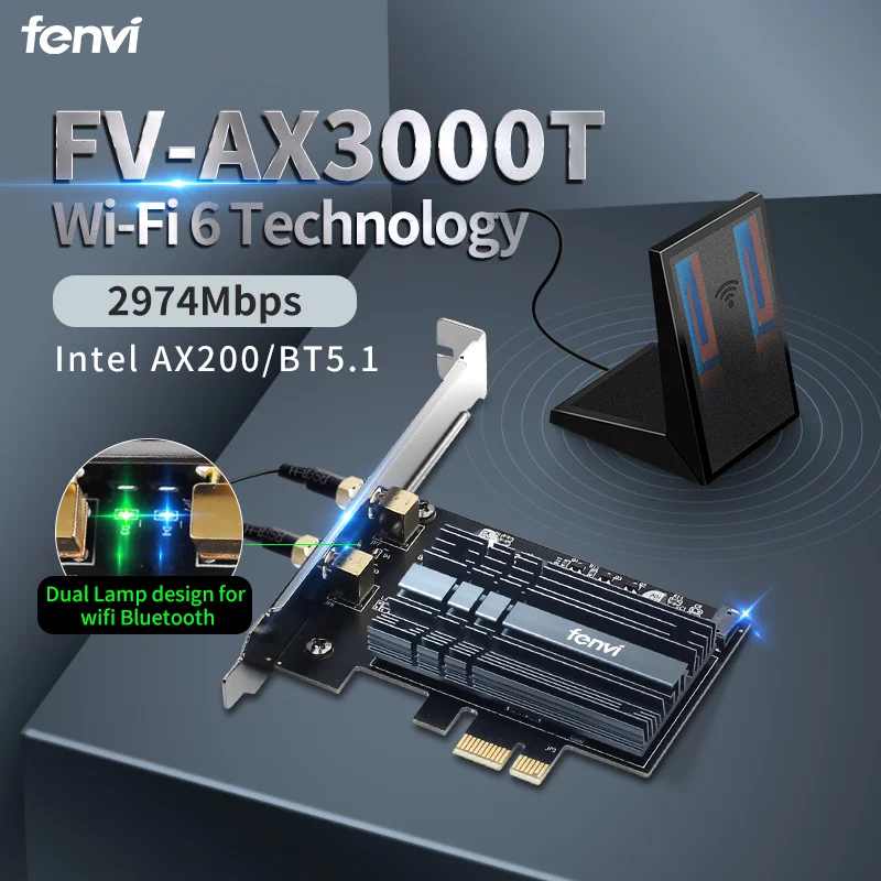 

Двухдиапазонный сетевой адаптер Wi-Fi 3000 Мбит/с AX200 Wi-Fi 6 AX200NGW 2,4 Гбит/с 802,11 ac/ax BT 5,0 для настольных ПК Win 10