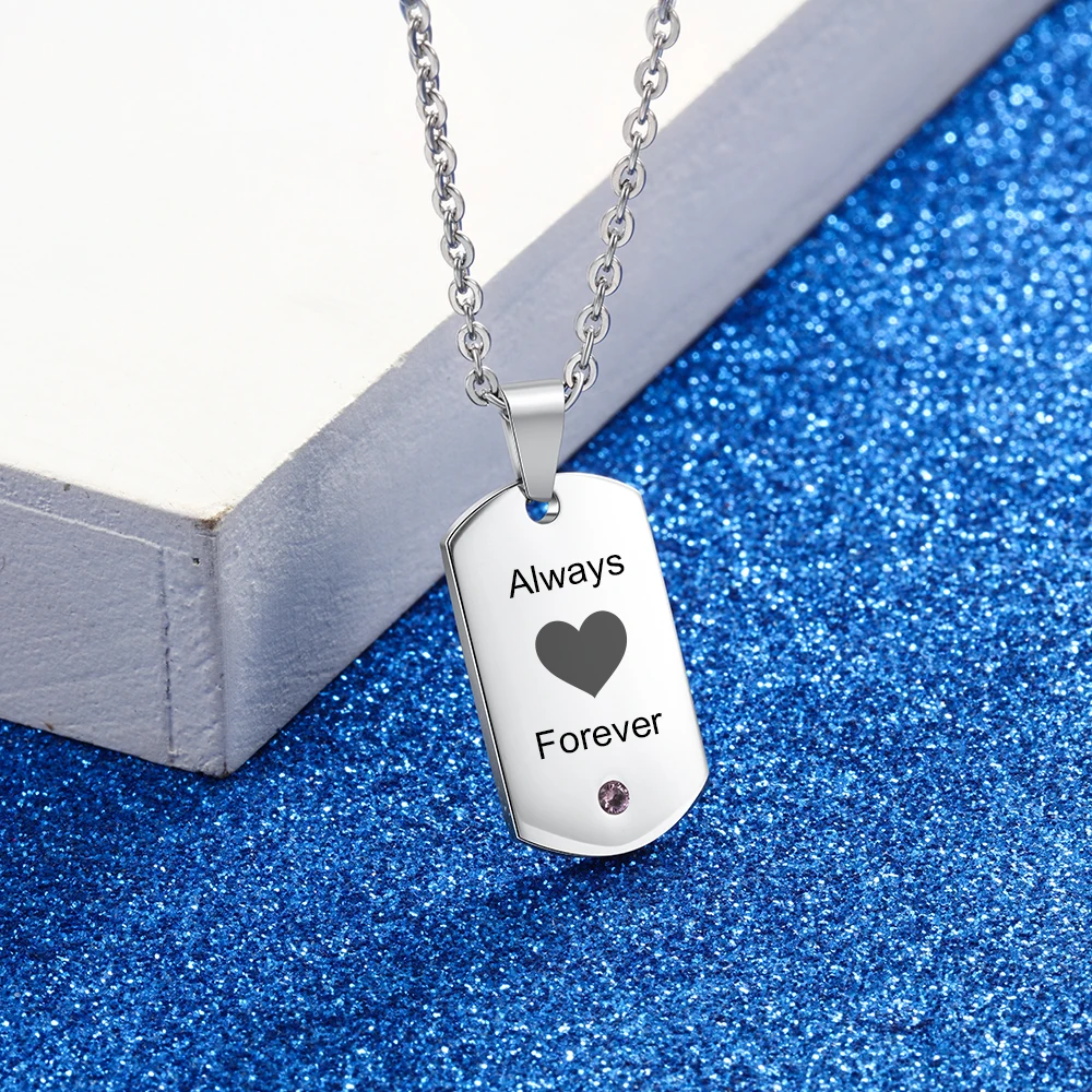 Персонализированные ID Dog Tag подвески ожерелья с кубическим цирконием камни по