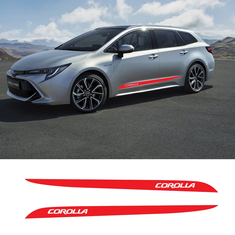 2 шт. виниловые наклейки для автомобиля с полосками сбоку на юбки обертывания