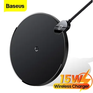 baseus 15w wireless charger for iphone 13 12 pro max led digital display induction fast wireless charging pad for samsung xiaomi free global shipping