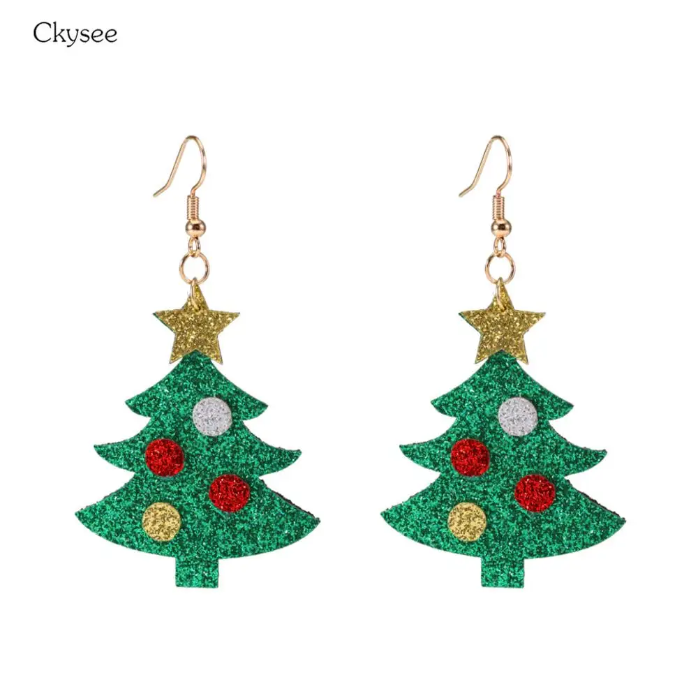 Christmas tree Новинка, женские серьги-гвоздики, тканевые квадратные корейские серьги для девочек, рождественский подарок, модные серьги-гвоздики, свадебные аксессуары - Окраска металла: Christmas tree