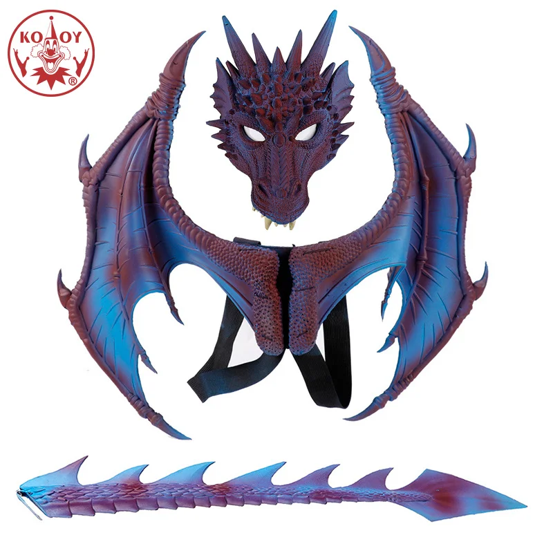 

Cosplay costume Disfraz De Dinosaurio Halloween Carnival Party Costume Kids anime Cosplay prop Set Wing mask Tail for Children