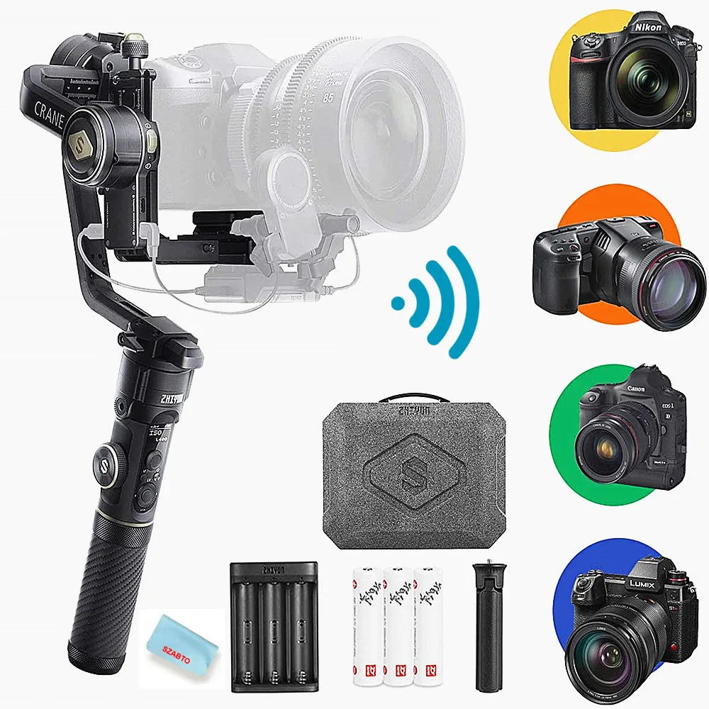 ZHIYUN Crane 2S 3 axis handheld professional gimbal стабилизатор для DSLR камер совместимых с Sony Nikon Canon