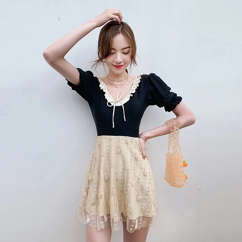 

Новинка 2021, женский летний купальник, однотонный слитный купальник в Корейском стиле с эффектом пуш-ап, купальник, женский купальный костюм с оборками