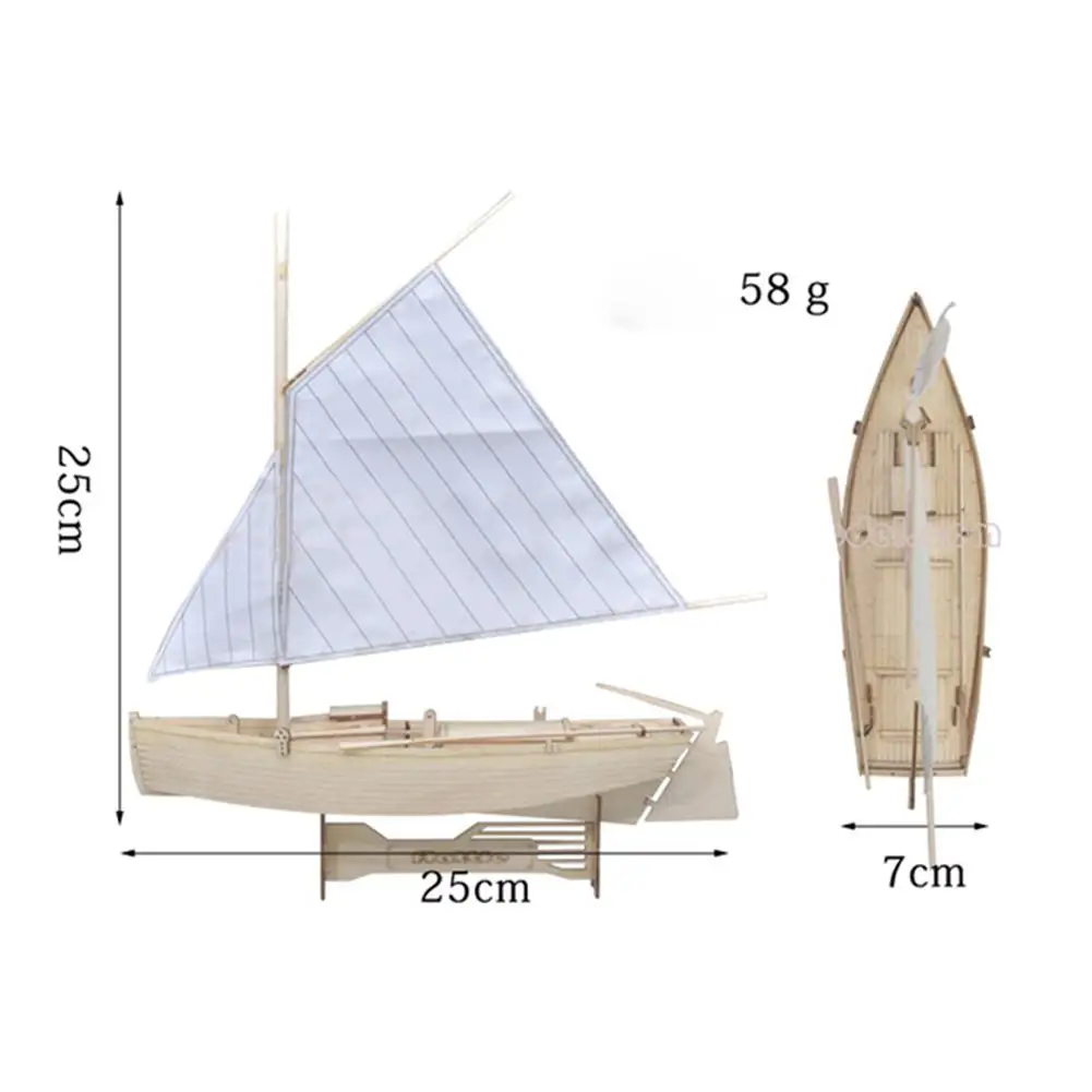 DIY 1:30 Wooden Assembled Philette Sailboat Modeling Toy | Игрушки и хобби