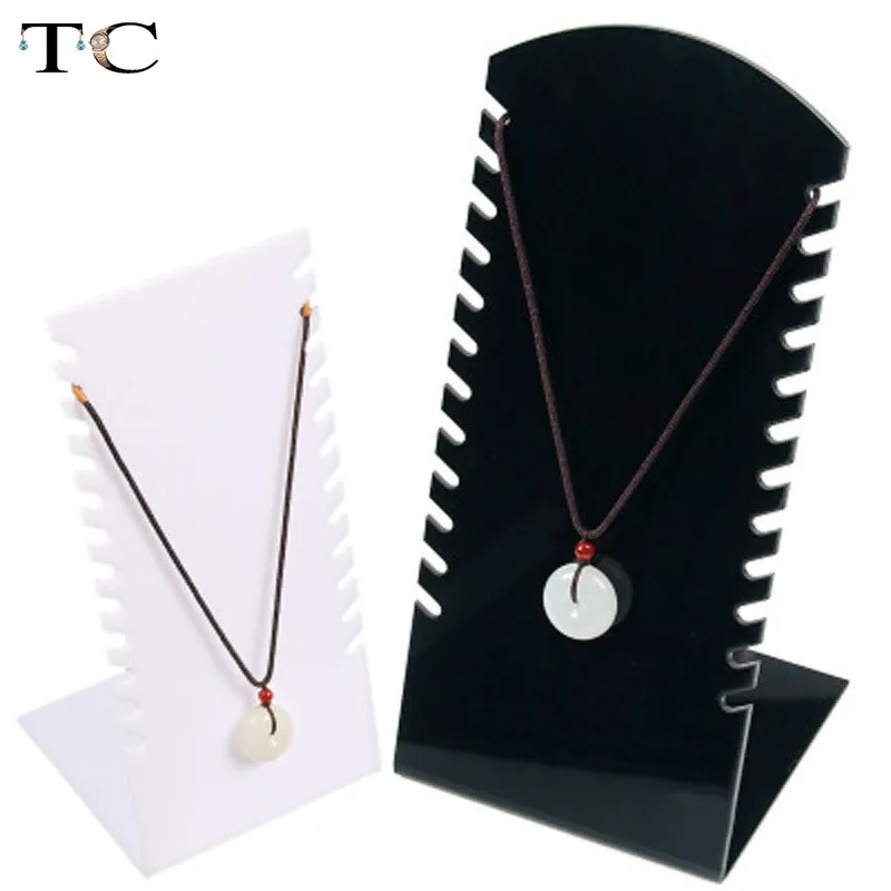 

Acrylic 8-12 Strips Camber Jewelry Necklace Pendant Display L-shaped Jewelry Silver Display Stand Jewelry Props 1pcs