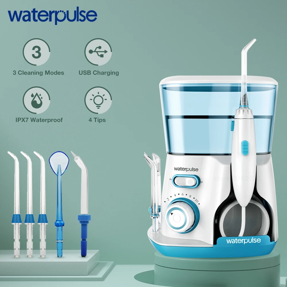 

Waterpluse Water Flosser Teeth Cleaner Dental Oral Irrigator Home Use 800ML Irrigation Household Tooth Pick Water Pick Jet