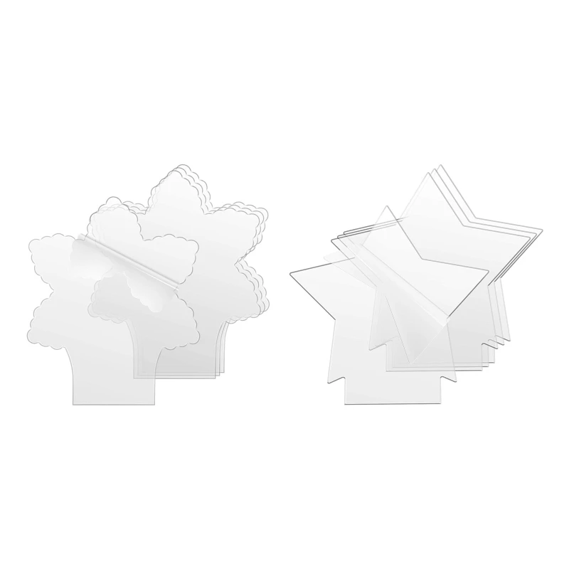 

XX9A 6PCS Acrylic Light Sheets Creative Star Snowflake Design DIY LED Lights Ornament