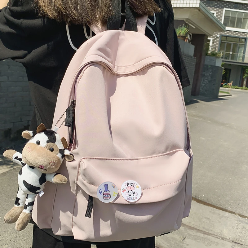 

Simple Nylon Women Backpacks Female Travel Double Shoulder Backpack School Bag for Teenager Girls Boys Preppy College Mochila