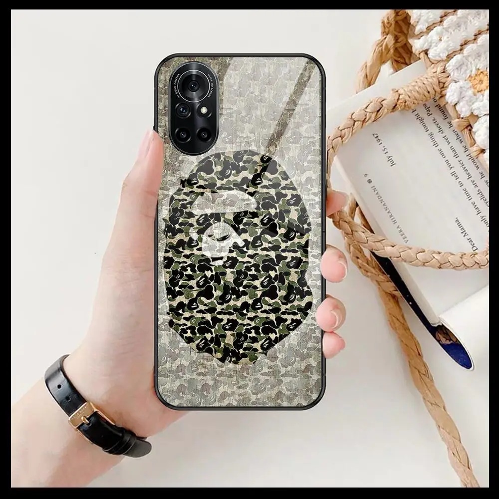 

bape Shark face Camouflage Pattern Camo Clear Phone Case For Huawei Honor 20 10 9 8A 7 5T X Pro Lite 5G Black Etui Coque Hoesj