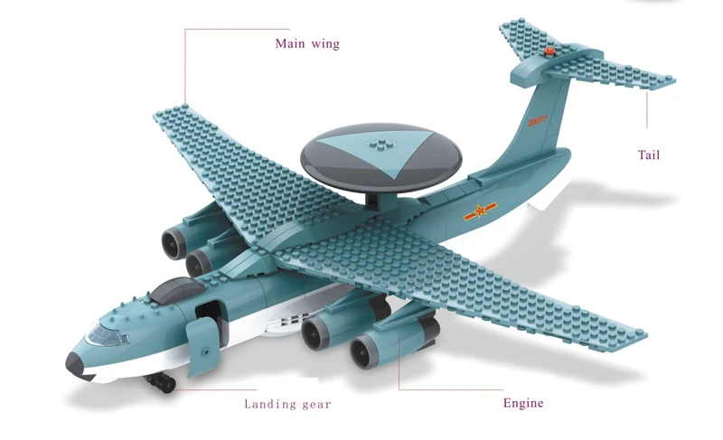 

Wange JX004 229Pcs Military series KJ-2000 Early warning aircraft Model Building Blocks Set Bricks Toys For Children Gift