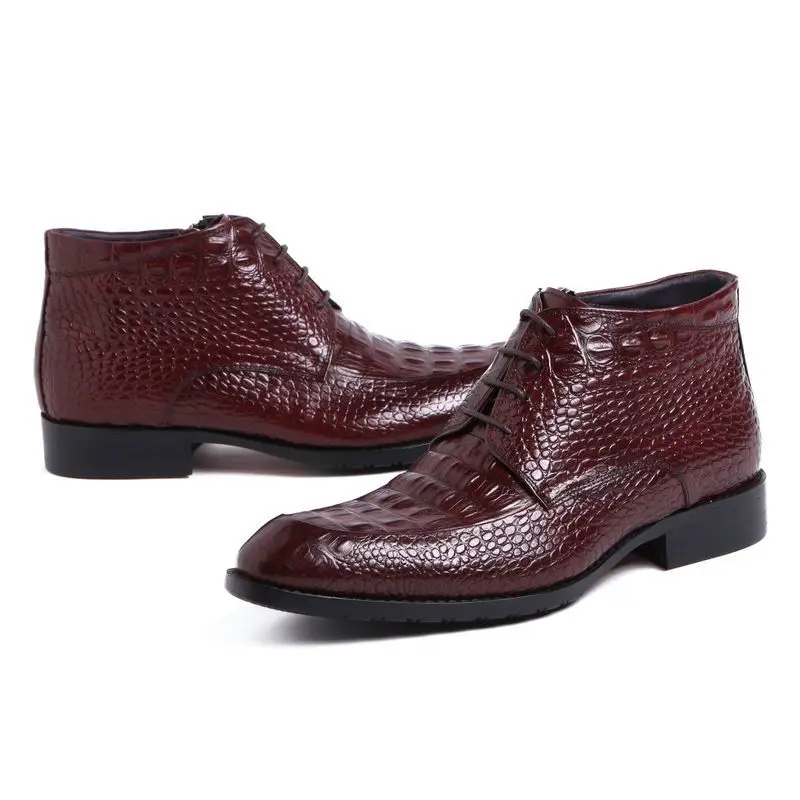 Деловые туфли для мужчин Италия новый дизайн высокие официальные на шнуровке