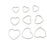 20pcs 3 size heart charm stainless steel pendant open frame hollow out pressure molding frame diy jewelry making