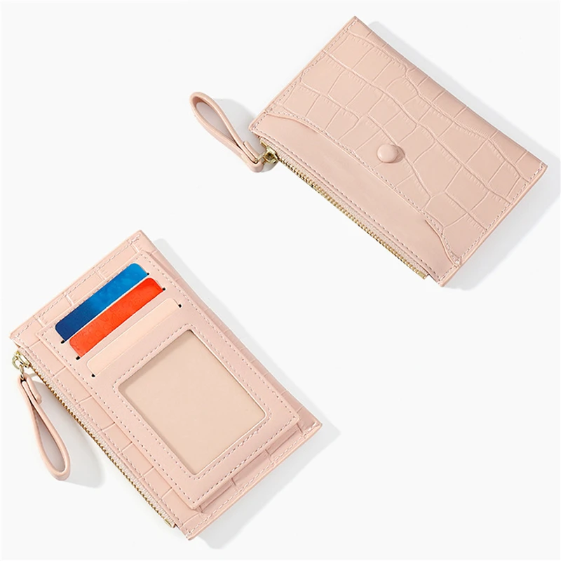 

Stone Pattern Mini Women Card Holder Cute Credit ID Card Holders Zipper Slim Wallet Case PU Leather Change Coin Purse Girl