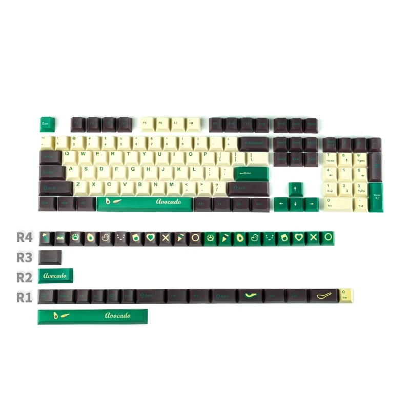 

141Key Cherry Profile Avocado Keycap PBT Dye Sublimation for Mechanical Keyboard
