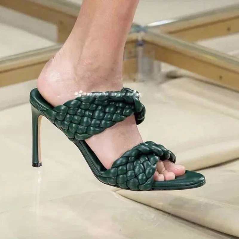 Summer new hand woven sandals fashion multicolor European and American show big size sandals ins trend