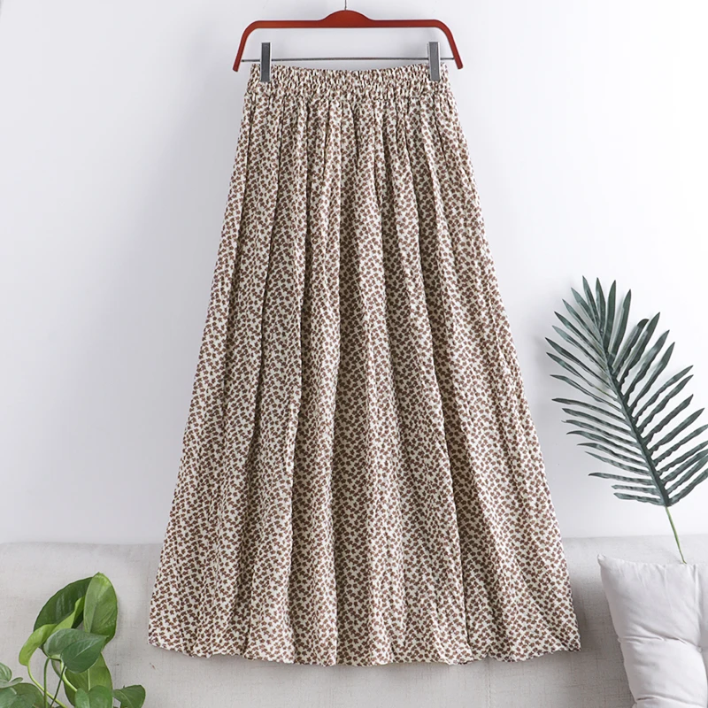 

Юбка женская с цветочным принтом, тонкая свободная плиссированная одежда с гибкой талией, лето