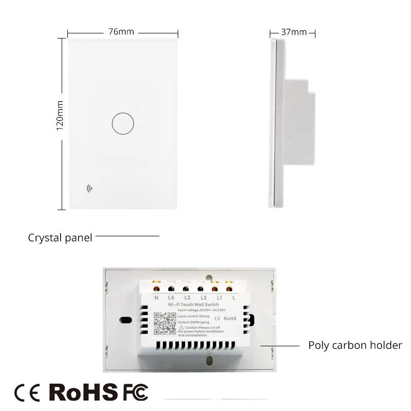 Стандарт США/Австралии 1/2/3/4 банда туя приложение сенсорный выключатель через