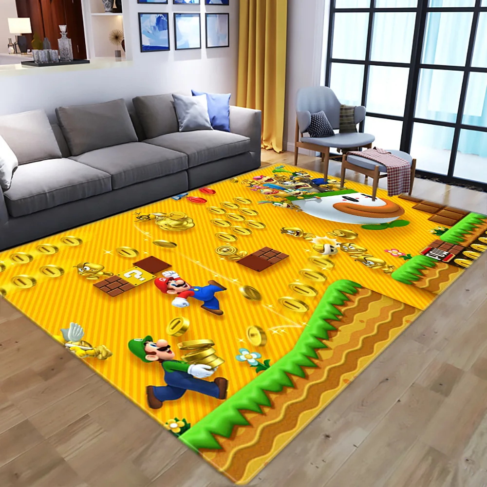 

Super Mario carpet Square Anti-Skid Area Floor Mat 3D Rug Non-slip Mat Dining Room Living Soft Carpet Kids Cartoon Game Mat 07