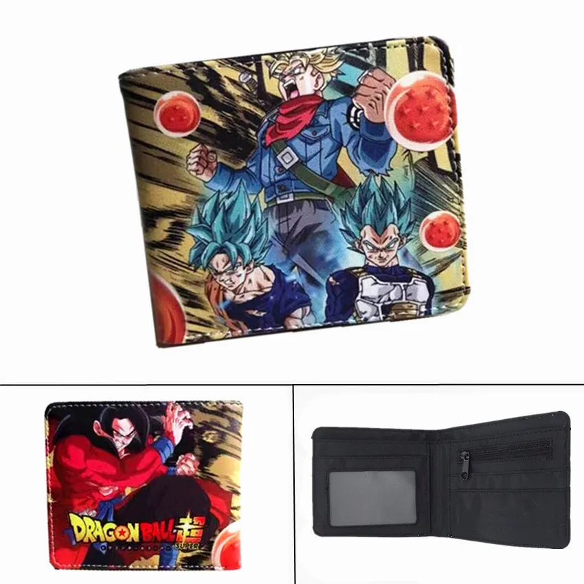 Аниме Dragon Ball Z кошелек Супер Saiyan Goku Vegetto для мальчиков и девочек карман на молнии для монет PU короткий держатель для карт - Цвет: H