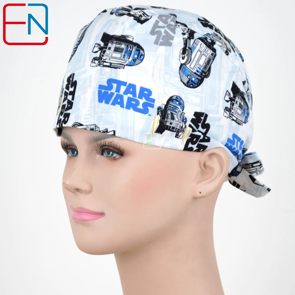 New Surgical Caps Medical Newly Surgical Scrub Caps Mask For Men Women With Sweatband Cotton Medical Caps Printed Unisex