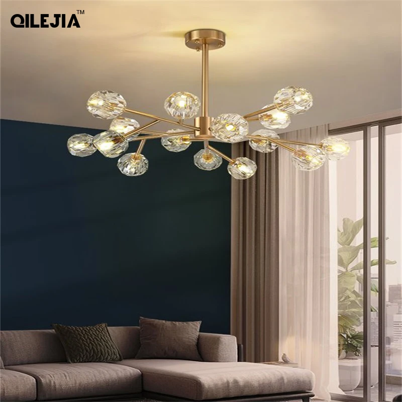 

Crystal Gold Nordic Luxury LED Chandeliers Lights For Bedroom Living Dining Room Kitchen Hall Lamps Indoor Lighting Luminaire