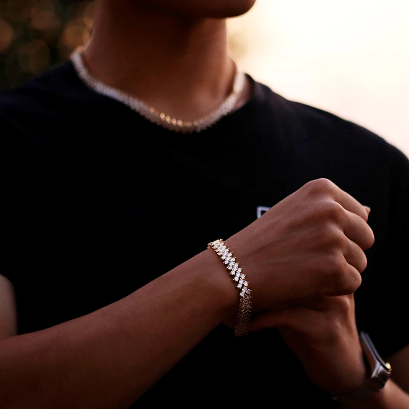

Цепочка с кулоном в стиле хип-хоп 10 мм, мужское ожерелье с камнями из фианита, покрытое белым золотом, Ювелирное Украшение