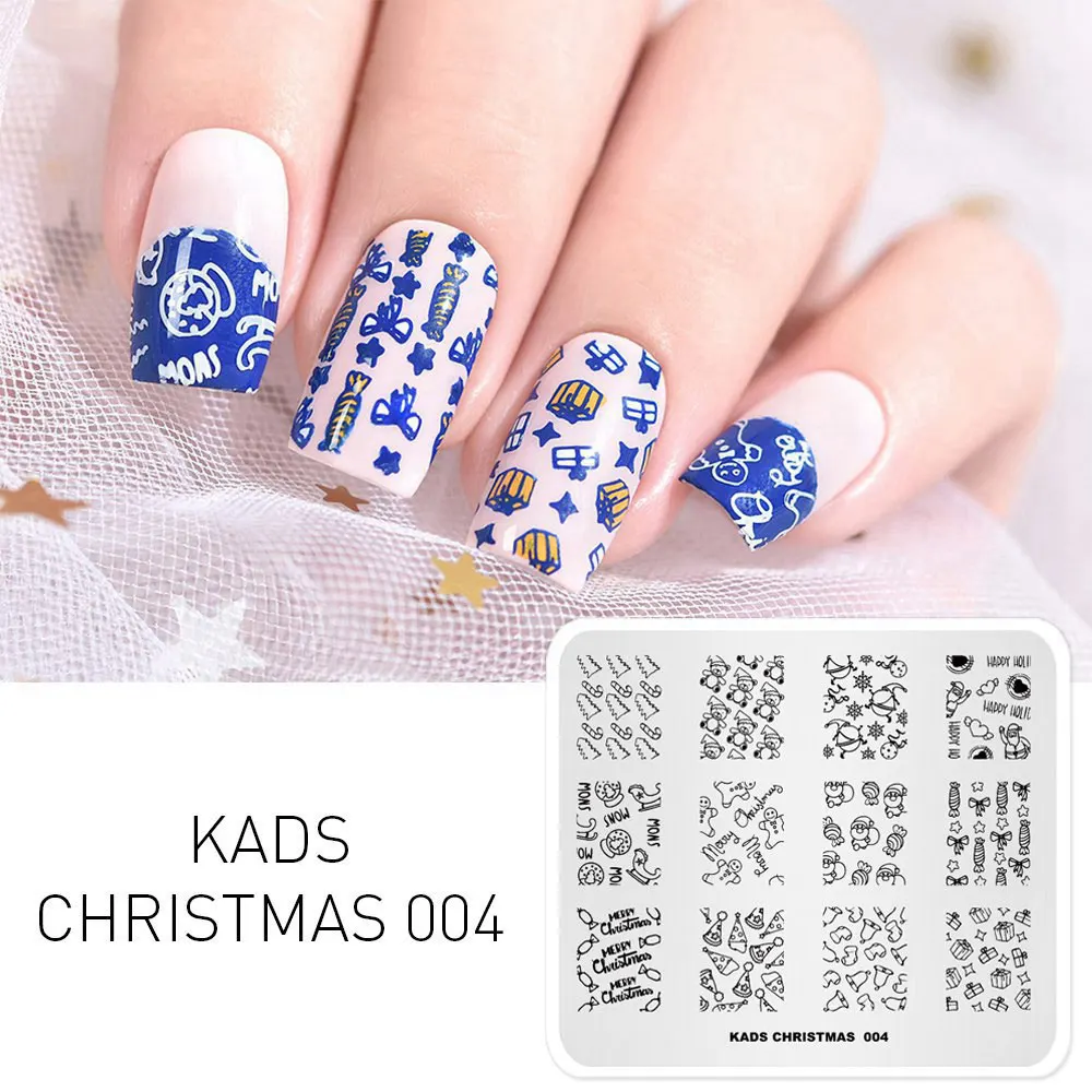 CHRISTMAS 004 KADS стемпинг 32 дизайн для выбора 1 шт. Новое поступлени пластины для стемпинга штамп для стемпинга стемпинг для ногтей штамп для ногтей трафарет для ногтей Рождество цветы Хэллоуин мода стиль для маникюра - Цвет: CHRISTMAS 004