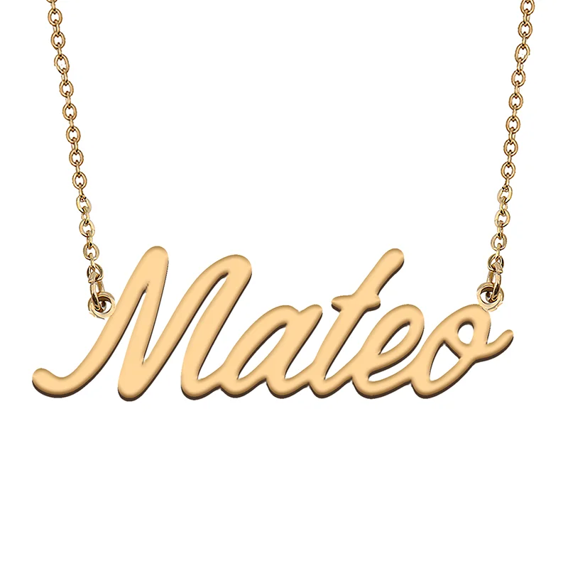 Mateo Custom Name Necklace Customized Pendant Choker Personalized Jewelry Gift for Women Girls Friend Christmas Present
