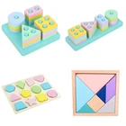 Деревянные 3D игрушки ASWJ по методике Монтессори, для обучения детей, макарон, деревянные блоки, обучающая игрушка для детей, рождественский подарок